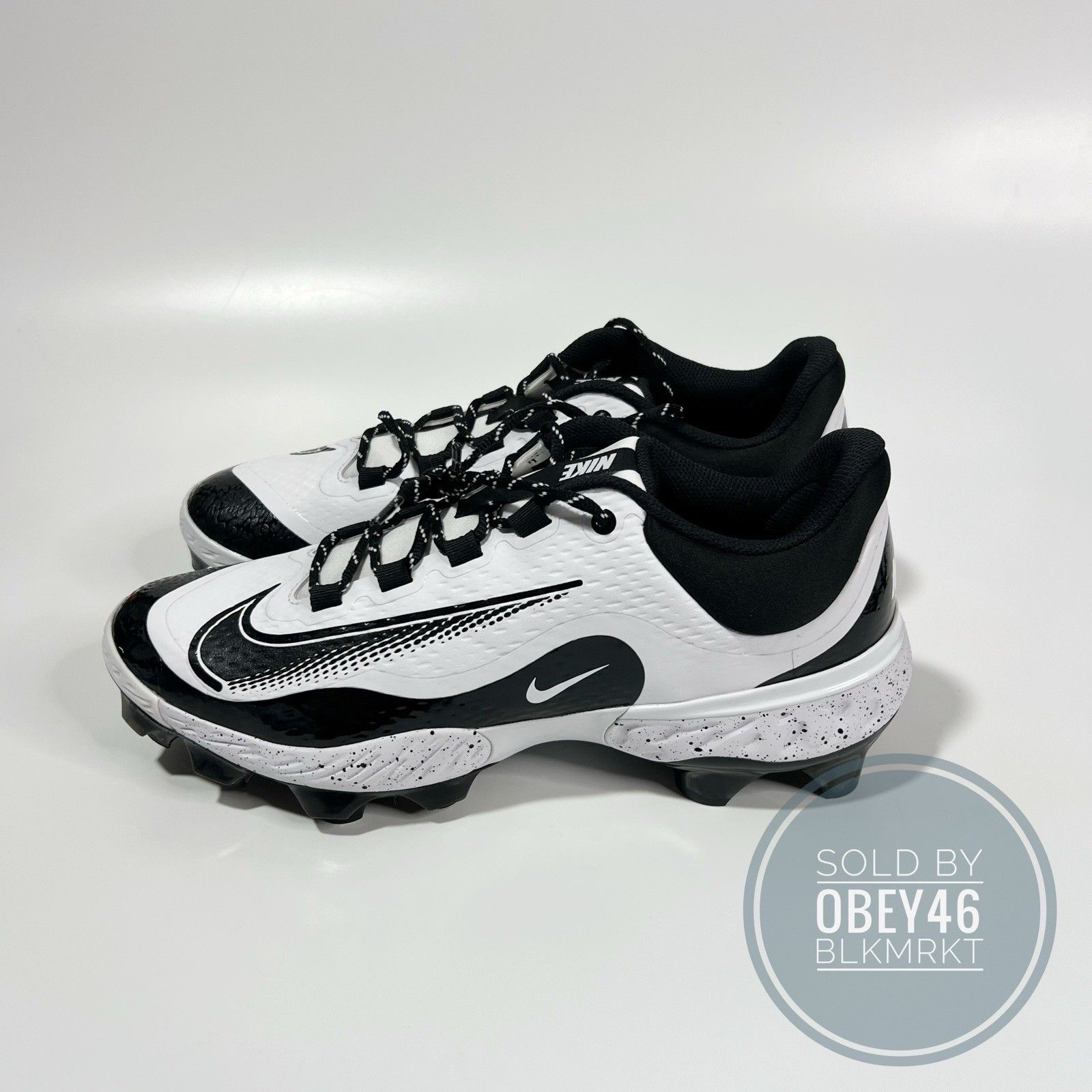 Nike Alpha Huarache Elite 4 Low Mcs White/Black Fd6255-108 Size 11.5